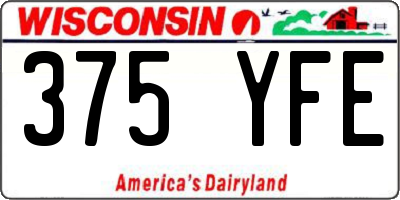 WI license plate 375YFE