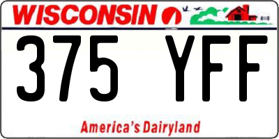 WI license plate 375YFF