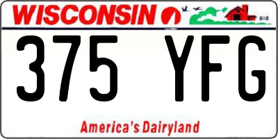 WI license plate 375YFG