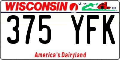 WI license plate 375YFK
