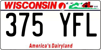 WI license plate 375YFL