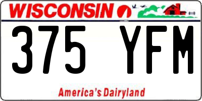 WI license plate 375YFM