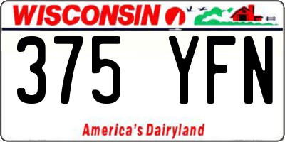 WI license plate 375YFN