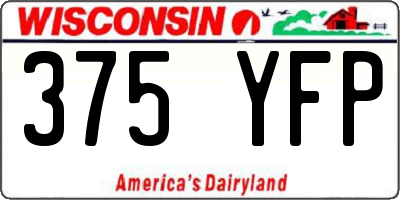 WI license plate 375YFP