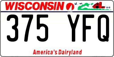 WI license plate 375YFQ