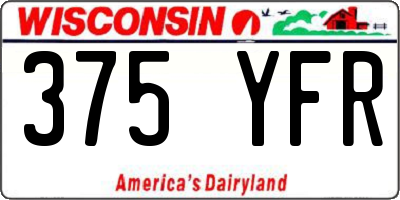 WI license plate 375YFR