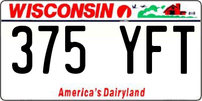 WI license plate 375YFT