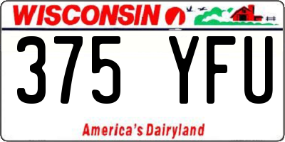 WI license plate 375YFU