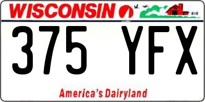 WI license plate 375YFX