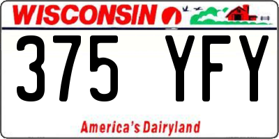 WI license plate 375YFY