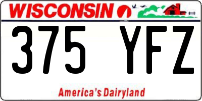 WI license plate 375YFZ