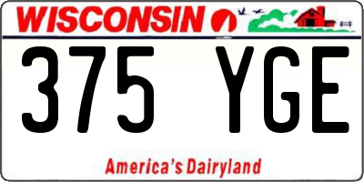 WI license plate 375YGE