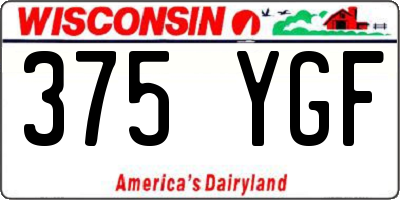 WI license plate 375YGF