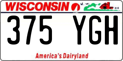 WI license plate 375YGH