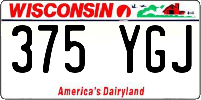 WI license plate 375YGJ