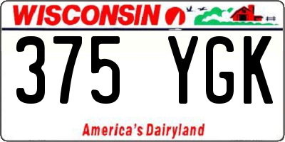 WI license plate 375YGK