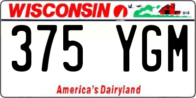 WI license plate 375YGM
