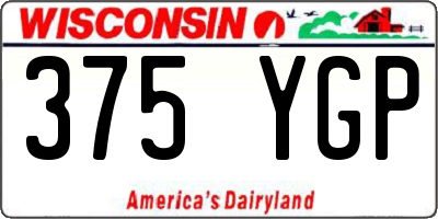 WI license plate 375YGP