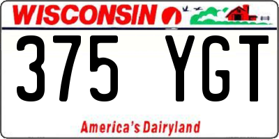 WI license plate 375YGT