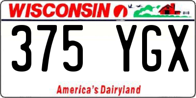 WI license plate 375YGX