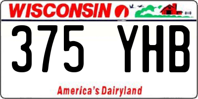 WI license plate 375YHB