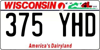 WI license plate 375YHD