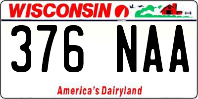 WI license plate 376NAA
