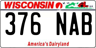 WI license plate 376NAB