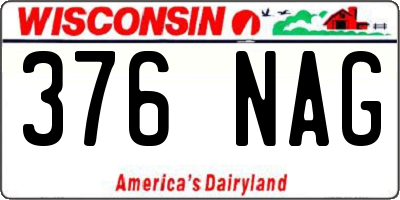 WI license plate 376NAG