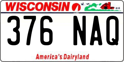 WI license plate 376NAQ