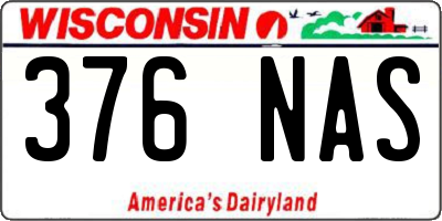WI license plate 376NAS