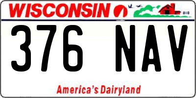 WI license plate 376NAV