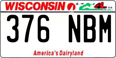 WI license plate 376NBM