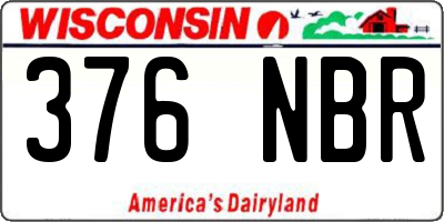 WI license plate 376NBR