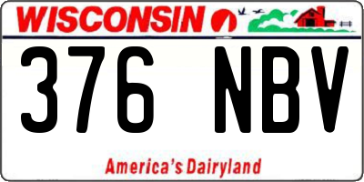 WI license plate 376NBV