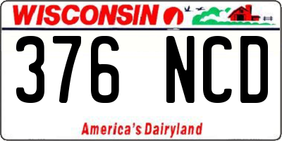 WI license plate 376NCD