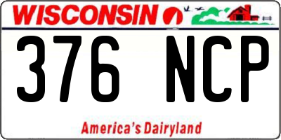 WI license plate 376NCP