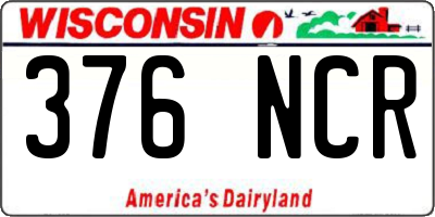 WI license plate 376NCR