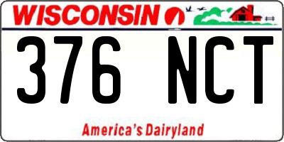 WI license plate 376NCT
