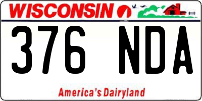 WI license plate 376NDA