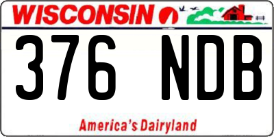 WI license plate 376NDB