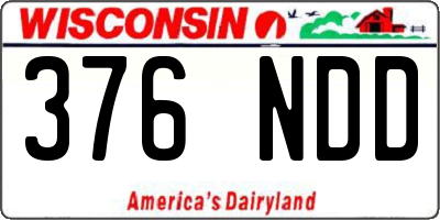 WI license plate 376NDD
