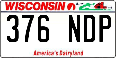 WI license plate 376NDP