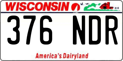 WI license plate 376NDR