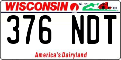 WI license plate 376NDT