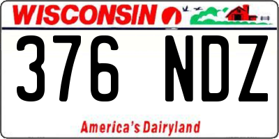 WI license plate 376NDZ