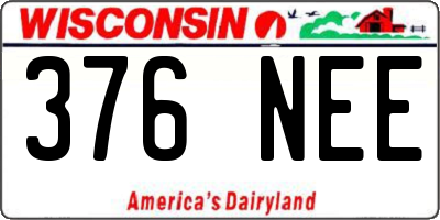 WI license plate 376NEE