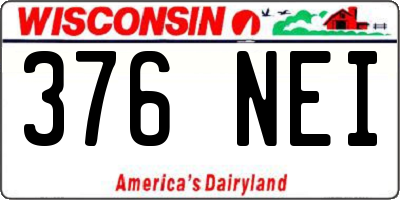 WI license plate 376NEI