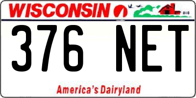 WI license plate 376NET