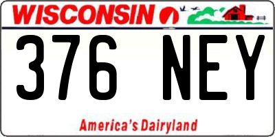 WI license plate 376NEY